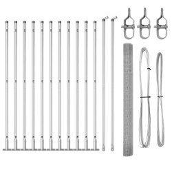 Clôture en fil soudé avec 13 poteaux flasqués 1,6x25 m Acier galvanisé 