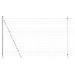 Clôture en fil soudé avec 13 poteaux flasqués 1,6x25 m Acier galvanisé 