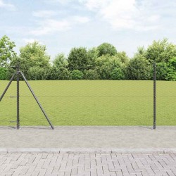 Clôture en hexagone grise 1x10 m en acier 