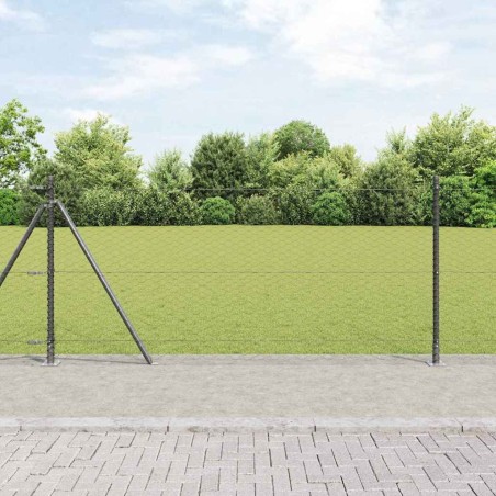 Clôture en hexagone grise 1x10 m en acier 