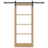 Porte Coulissante avec Matériel 86x198.5 cm en Bois Massif en Pin 