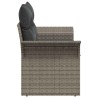 Canapé de jardin 2 places avec rangement et coussins en poly rattan gris 