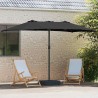 Parasol de jardin Noir 385 x 209 x 244 cm tissu 