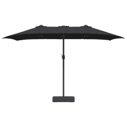 Parasol de jardin Noir 385 x 209 x 244 cm tissu 