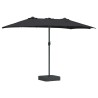 Parasol de jardin Noir 385 x 209 x 244 cm tissu 