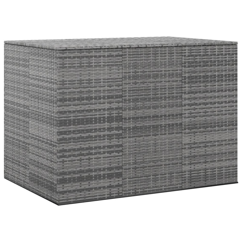 Boîte à coussins de jardin Résine tressée 145x100x103 cm Gris 