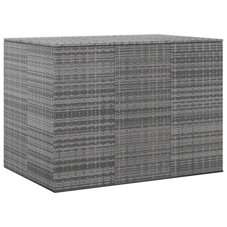 Boîte à coussins de jardin Résine tressée 145x100x103 cm Gris 