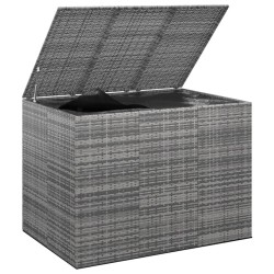 Boîte à coussins de jardin Résine tressée 145x100x103 cm Gris 