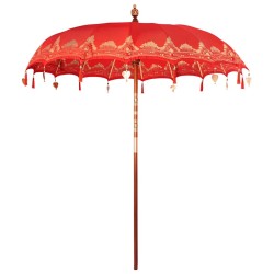 Parasol Autre Rouge x 250 cm Coton et bois massif 