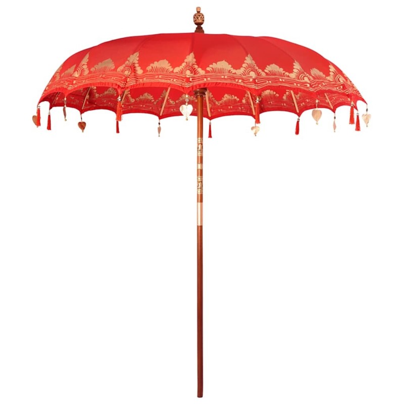 Parasol Autre Rouge x 250 cm Coton et bois massif 