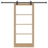 Porte Coulissante avec Matériel 93x202 cm en Pin Massif 