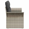 Canapé de jardin 2 places avec rangement et coussins gris clair en poly rattan 