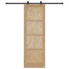 Porte coulissante avec set de quincaillerie 'ORKDAL'en bois massif de pin 