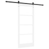 Porte Coulissante avec Ensemble de Quincaillerie 'ORKDAL'Bois Massif&Verre Blanc 