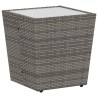 Set de Bistro de Jardin 3 Pièces avec Coussins Gris en Poly Rattan 
