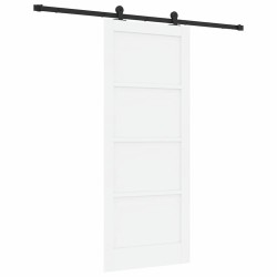 Porte coulissante avec kit de matériel blanche 83x202 cm en bois massif de pin 