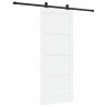 Porte coulissante avec kit de matériel blanche 83x202 cm en bois massif de pin 