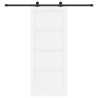 Porte coulissante avec kit de matériel blanche 83x202 cm en bois massif de pin 