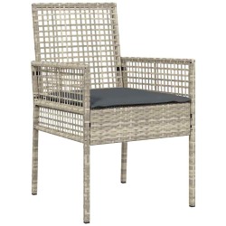 Ensemble de salle à manger pour jardin 3 pcs Gris clair 