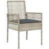 Ensemble de salle à manger pour jardin 3 pcs Gris clair 