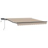 Auvent rétractable manuel avec LED Beige 350x250 cm 