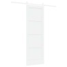 Porte Coulissante avec Kit de Matériel Blanc 73.5x211 cm Bois Massif Pin 
