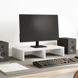 Support de moniteur blanc 50x27x10 cm bois d'ingénierie 