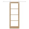 Set de porte coulissante avec quincaillerie en bois massif de pin 78x211 cm 