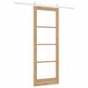Set de porte coulissante avec quincaillerie en bois massif de pin 78x211 cm 