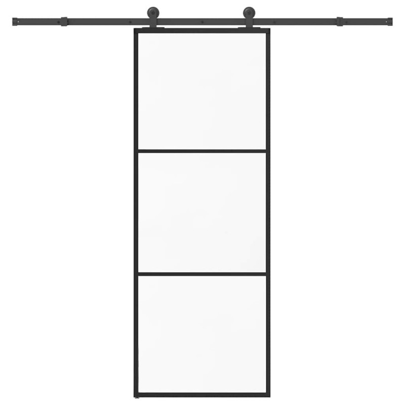 Porte coulissante avec kit de quincaillerie 76x205 cm Verre ESG 