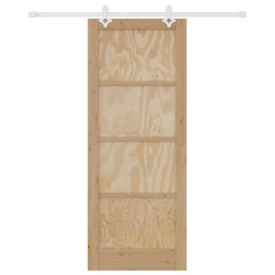 Porte coulissante avec kit de matériel 83x211 cm Bois massif de pin 