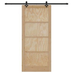 Porte coulissante avec quincaillerie 93x211 cm en Bois massif pin 
