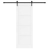 Porte coulissante avec quincaillerie blanche 78x211 cm en bois massif de pin 