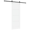 Porte coulissante avec quincaillerie blanche 78x211 cm en bois massif de pin 