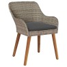 -chaises de jardin avec coussins 2 pcs Noir Poly Rattan 