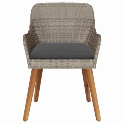 -chaises de jardin avec coussins 2 pcs Noir Poly Rattan 