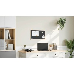 Tableau noir avec cadre bois de pin massif noir 60x40 cm 