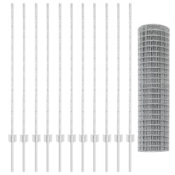 Clôture Euro avec 22 poteaux U Argent 1,2x25 m Acier 