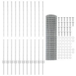 Clôture Euro avec 22 poteaux U Argent 1,2x25 m Acier 