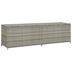 Boîte de rangement de jardin résine tressée 200x50x60 cm gris 