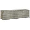 Boîte de rangement de jardin résine tressée 200x50x60 cm gris 