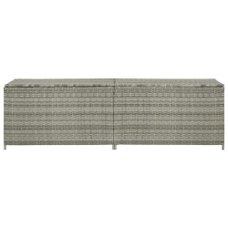 Boîte de rangement de jardin résine tressée 200x50x60 cm gris 