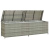 Boîte de rangement de jardin résine tressée 200x50x60 cm gris 