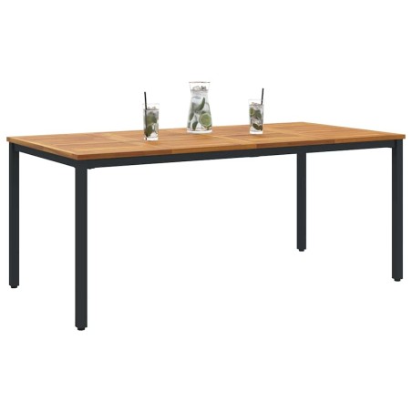 Table de jardin 180 x 90 x 75 cm en bois d'acacia solide et métal 