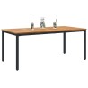 Table de jardin 180 x 90 x 75 cm en bois d'acacia solide et métal 