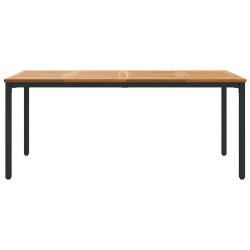 Table de jardin 180 x 90 x 75 cm en bois d'acacia solide et métal 