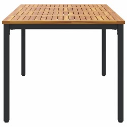 Table de jardin 180 x 90 x 75 cm en bois d'acacia solide et métal 