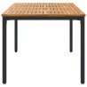Table de jardin 180 x 90 x 75 cm en bois d'acacia solide et métal 