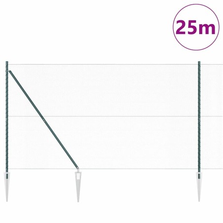 Ensemble de Clôture Ensemble de 2 Vert Métal 25 x 1,5 m Durable 