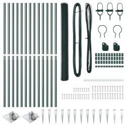 Ensemble de Clôture Ensemble de 2 Vert Métal 25 x 1,5 m Durable 